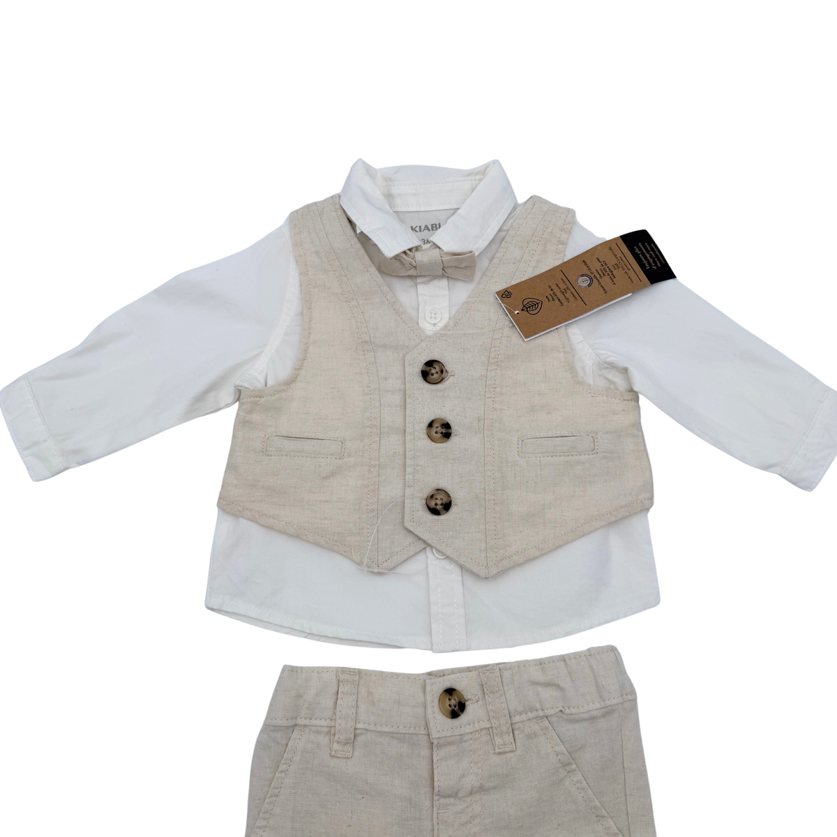 Ensemble de cérémonie 4 pièces beige - 3 mois