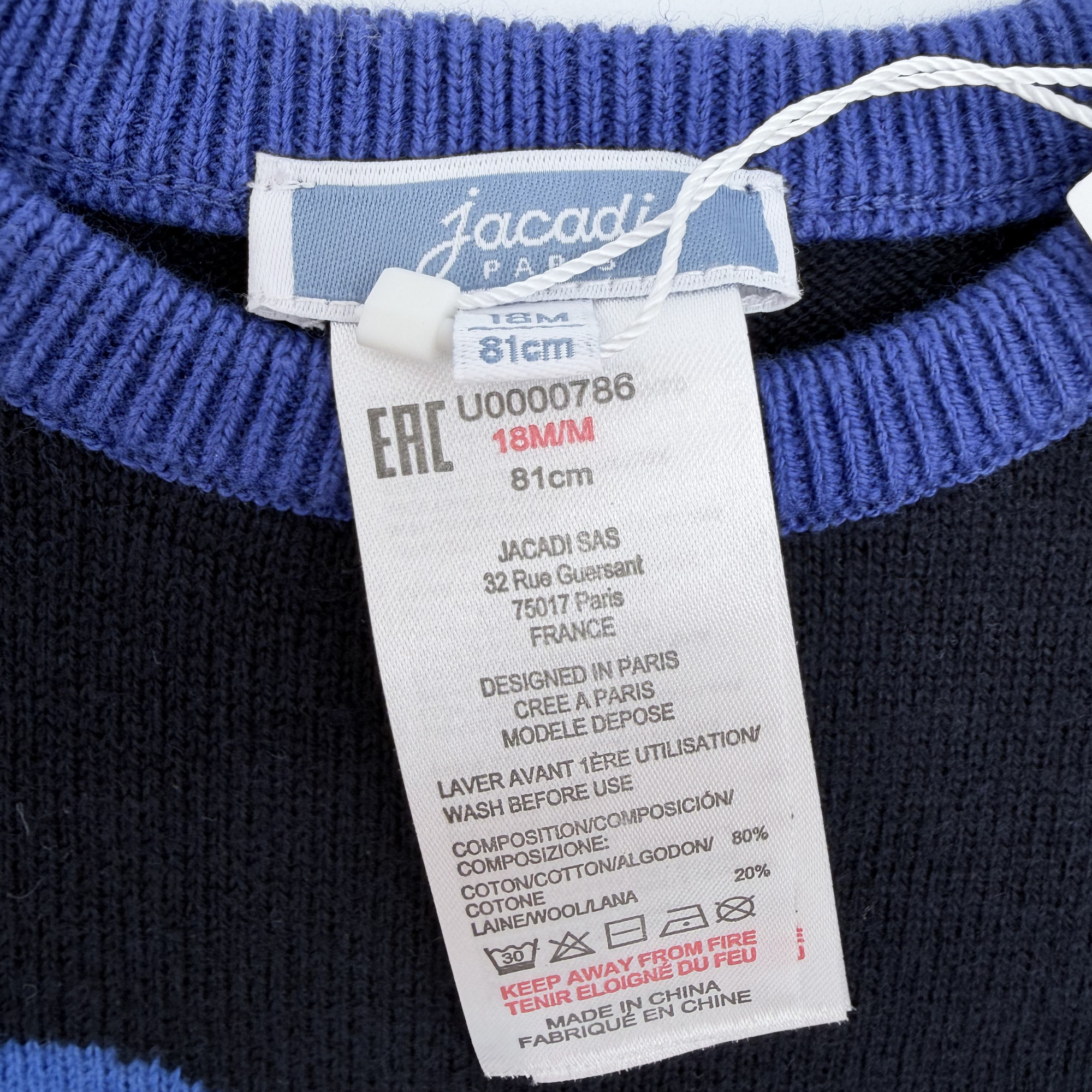 Pull marine motif hippopotame — 18 mois