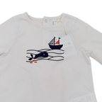 Pyjama bébé deux pièces écru motif marin - 23 mois