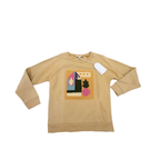 Sweat moutarde illustration texturée — 6 ans