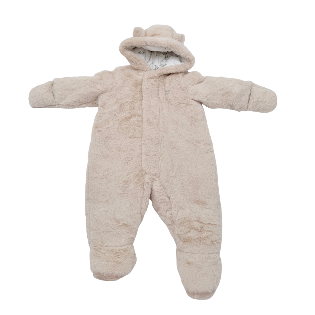 Combinaison pilote beige en fausse fourrure - 9 mois