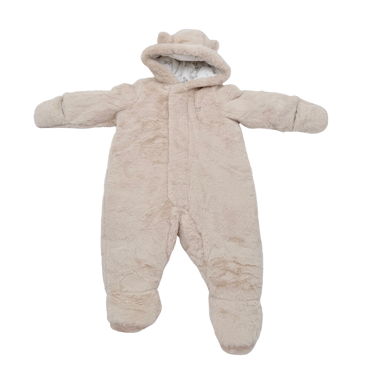 Combinaison pilote beige en fausse fourrure - 9 mois