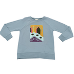 Sweat enfant bleu à motif graphique brodé -  5 ans
