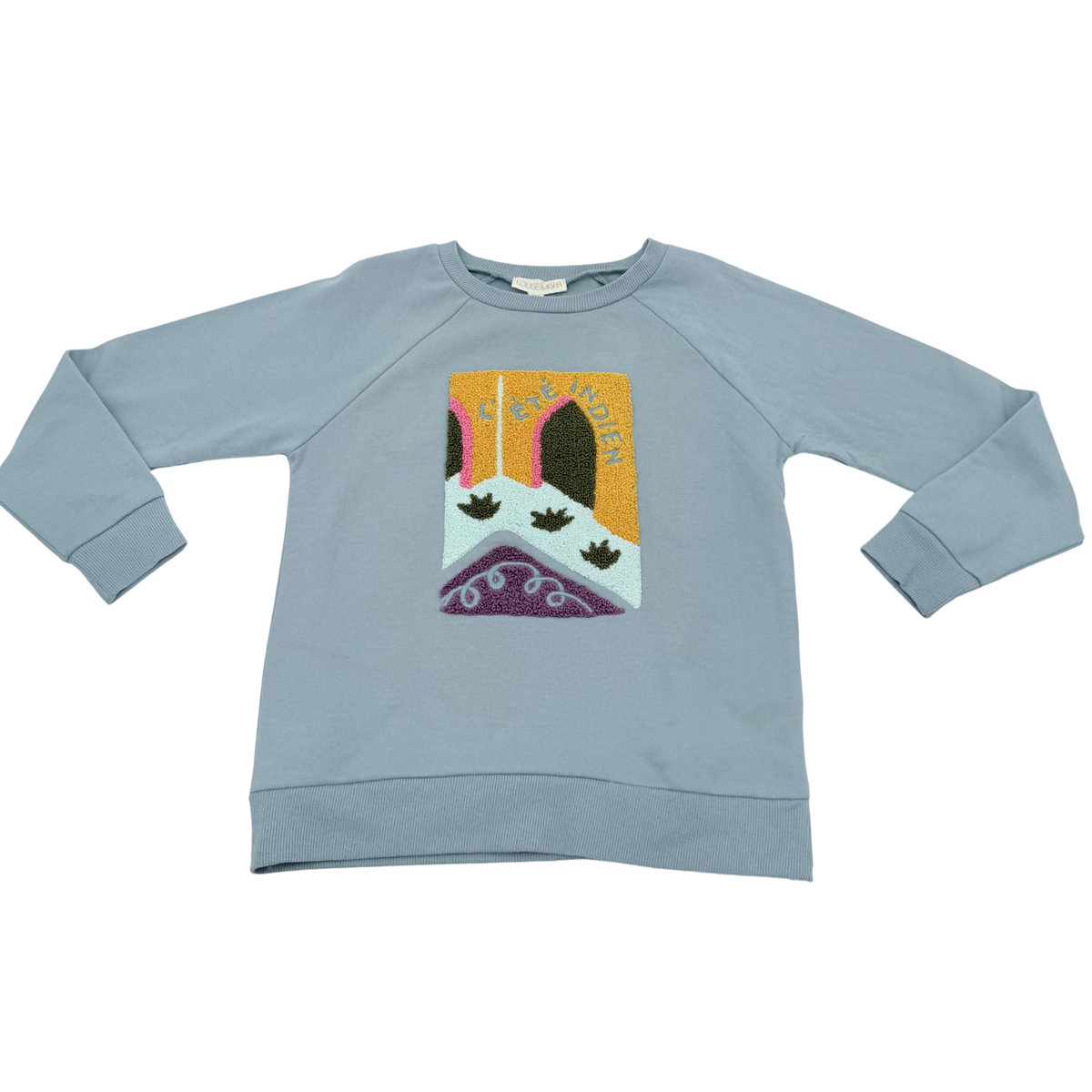Sweat enfant bleu à motif graphique brodé -  5 ans