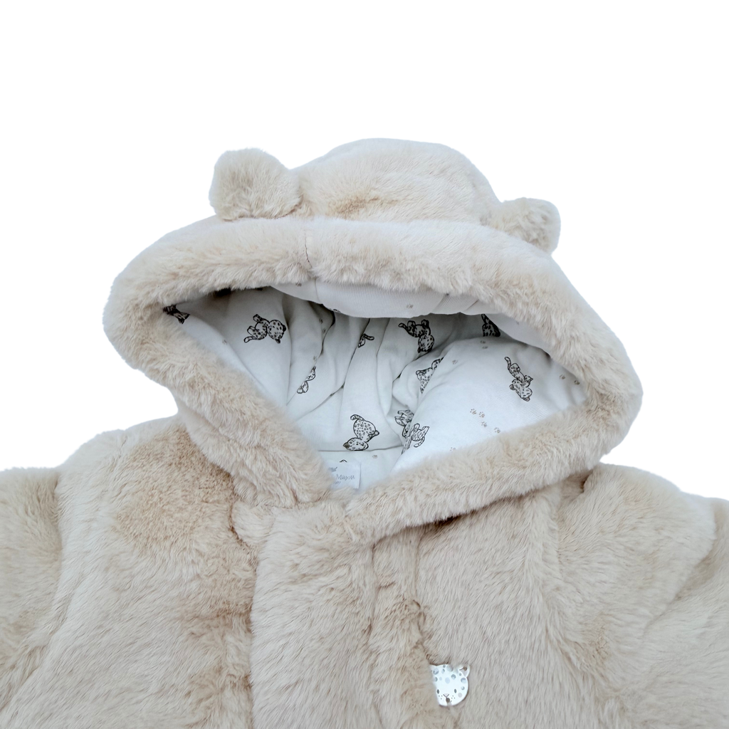 Combinaison pilote beige en fausse fourrure - 9 mois