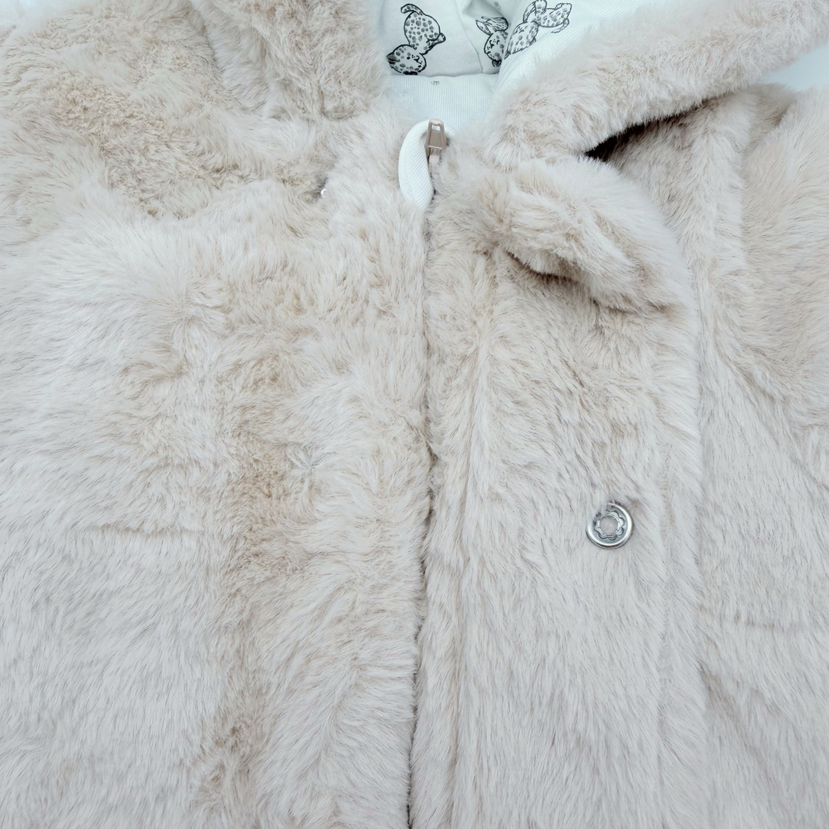 Combinaison pilote beige en fausse fourrure - 9 mois