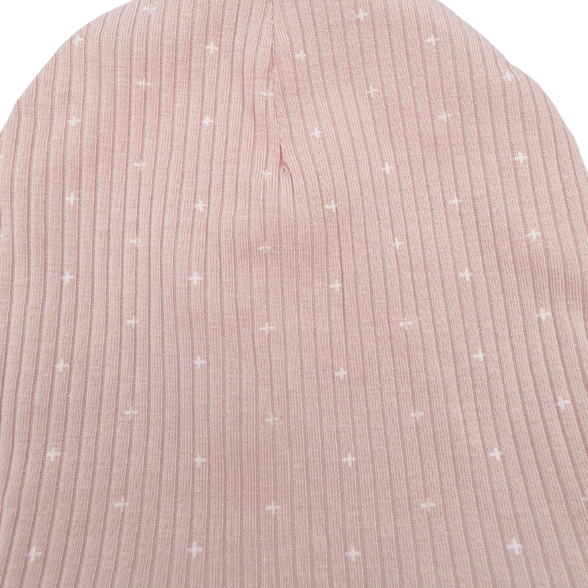 Bonnet bébé rose poudré à petits motifs blancs - 0-6 mois