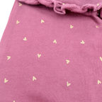 Pantalon bordeaux à petits cœurs dorés - 4-6 mois