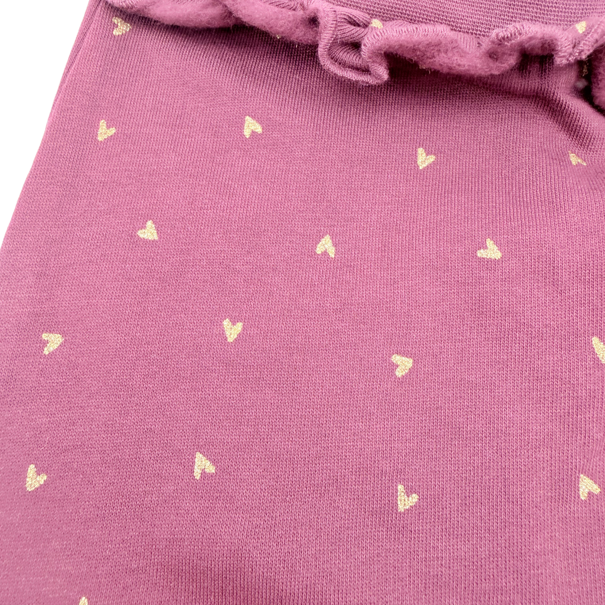 Pantalon bordeaux à petits cœurs dorés - 4-6 mois