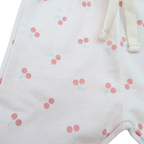 Ensemble molleton bébé écru imprimé cerises - 3 mois