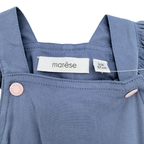 Robe bleue à ceinture fleurie — 6 mois