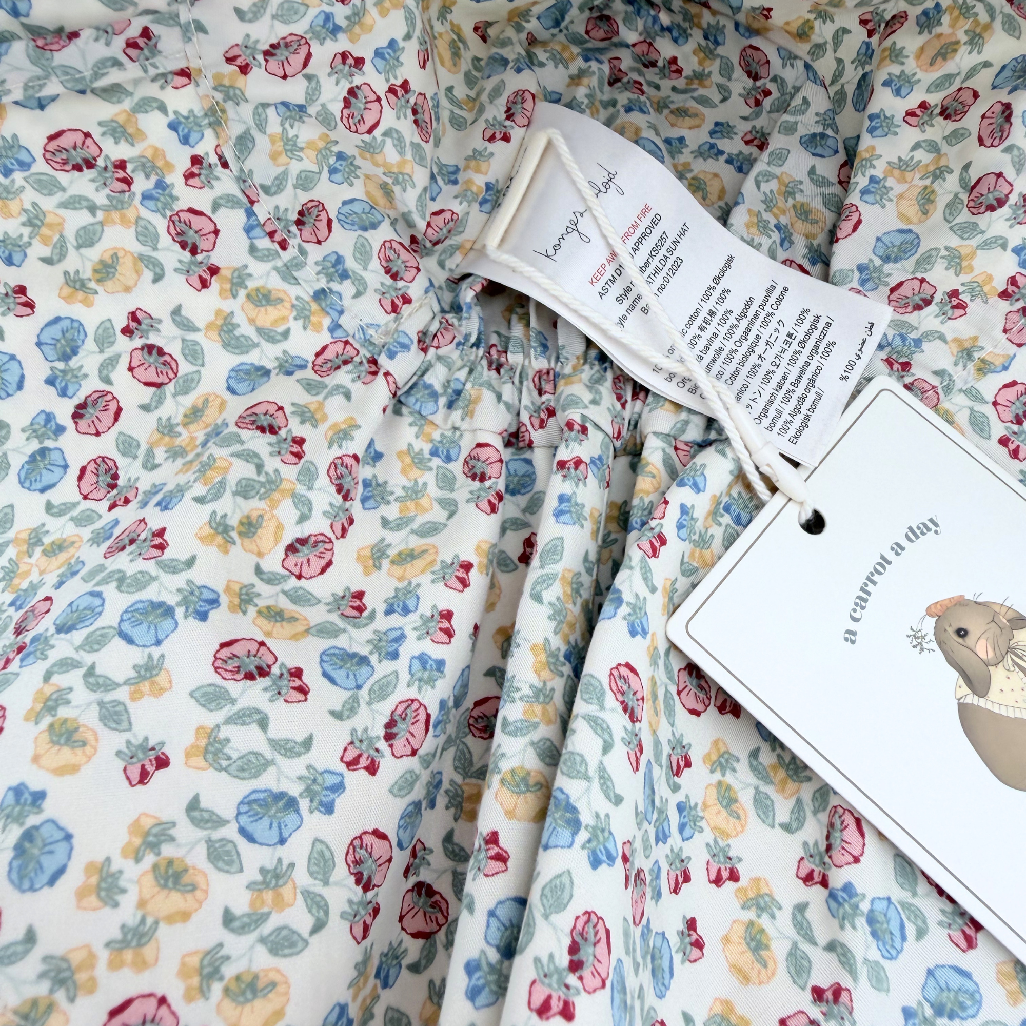 Chapeau bébé fleuri à nouer — 3-6 mois