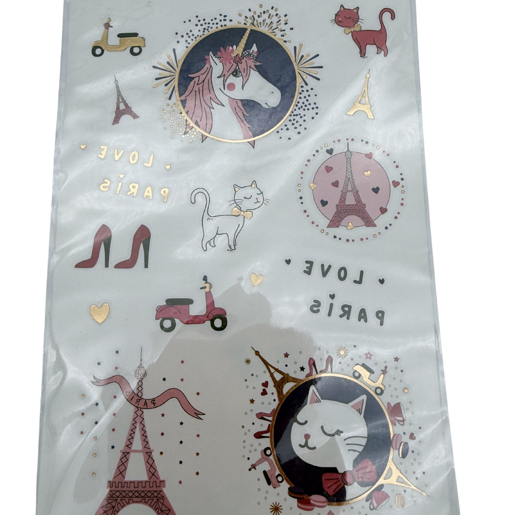 Tatouages éphémères Paris et licorne