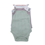Lot de 5 bodies sans manches pastel — 0-3 mois