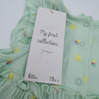 Robe-body vert d’eau imprimé soleils et glaces — 6 mois