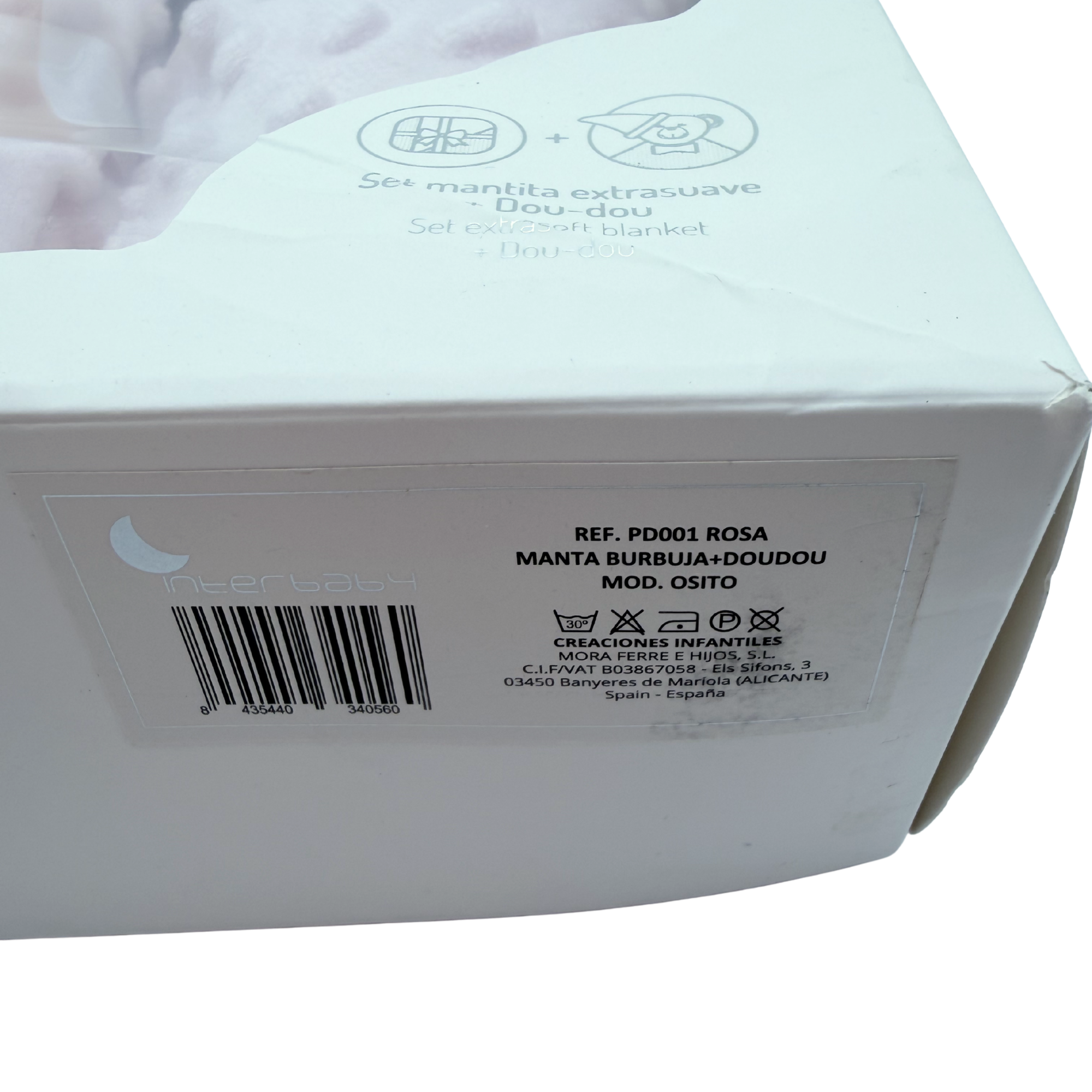 Coffret couverture et doudou ours rose