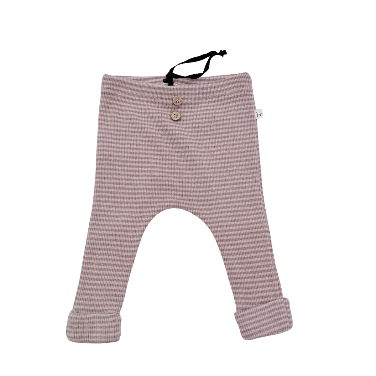 Legging rose rayé en maille côtelée - 1 mois