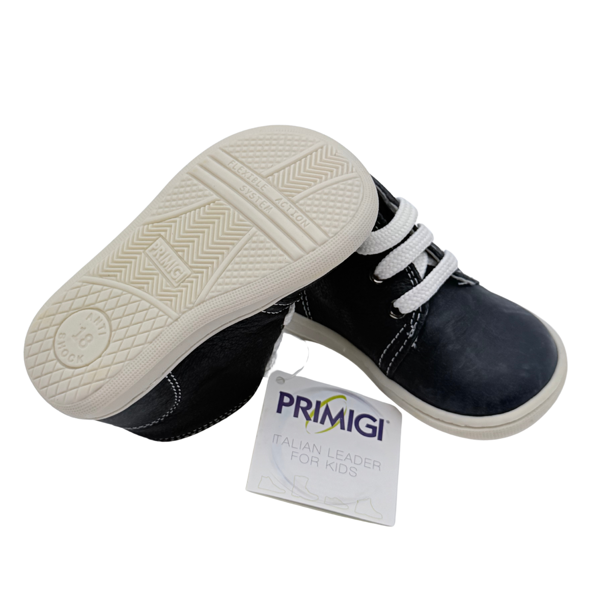 Bottines bébé bleu marine à lacets – 18