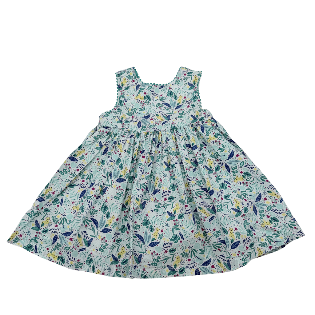 Robe fleurie verte et bleue — 24 mois