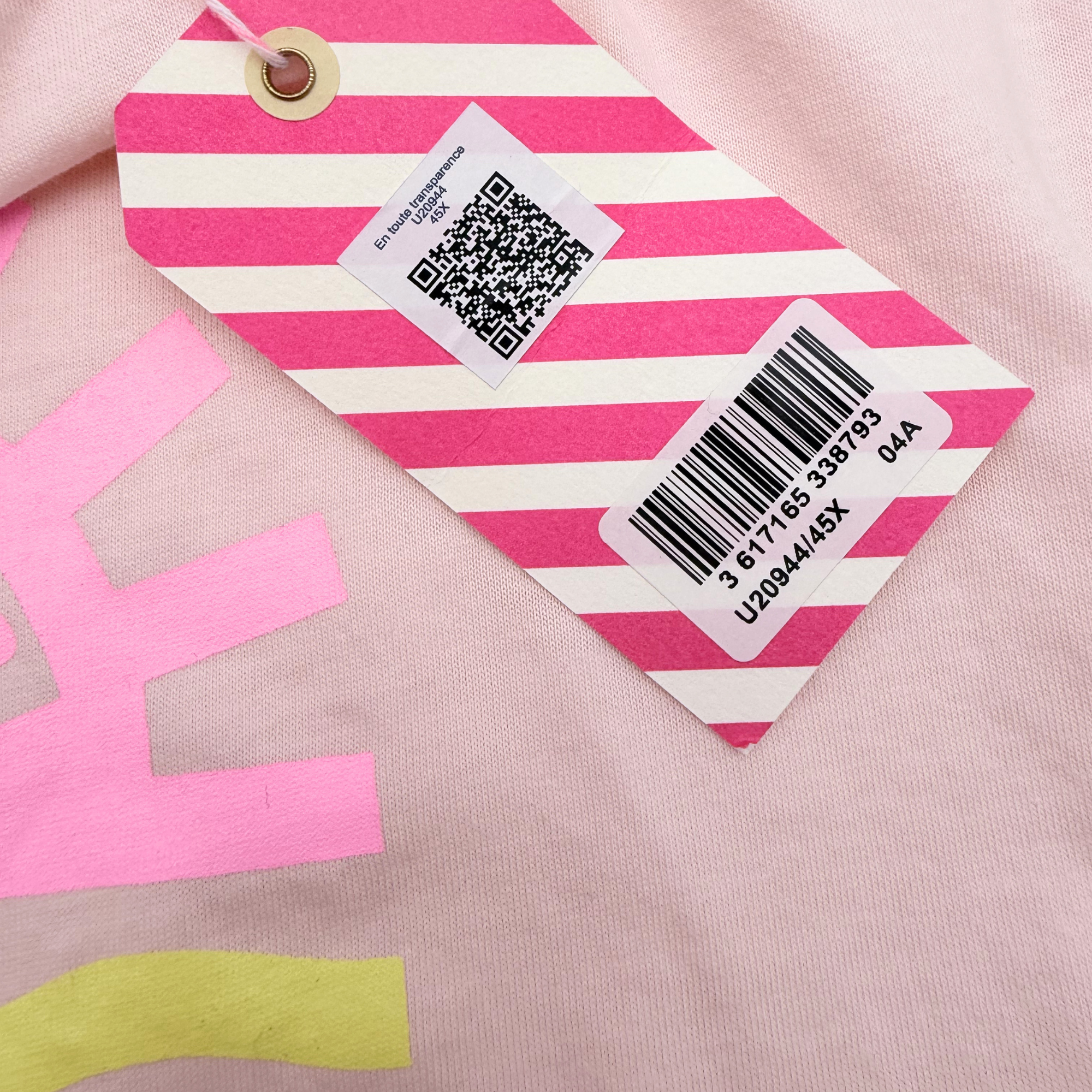 T-shirt fille rose pastel imprimé multicolore - 4 ans