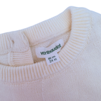 Pull marinière écru et camel en maille — 24 mois