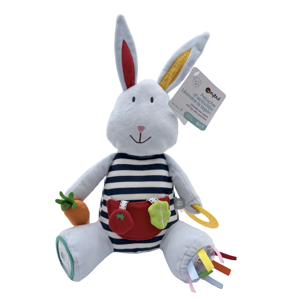 Peluche d'activités Léandre le lapin