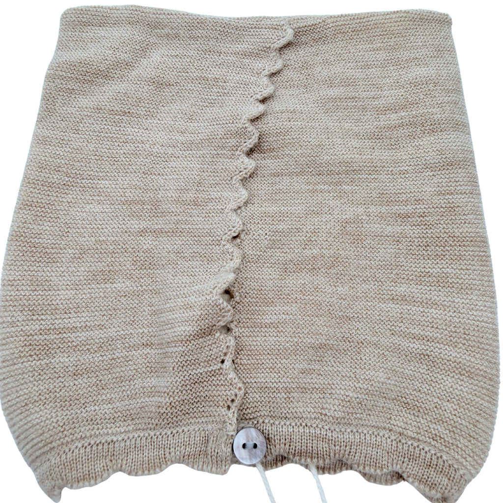 Béguin bébé beige en laine mérinos - 3-6 mois