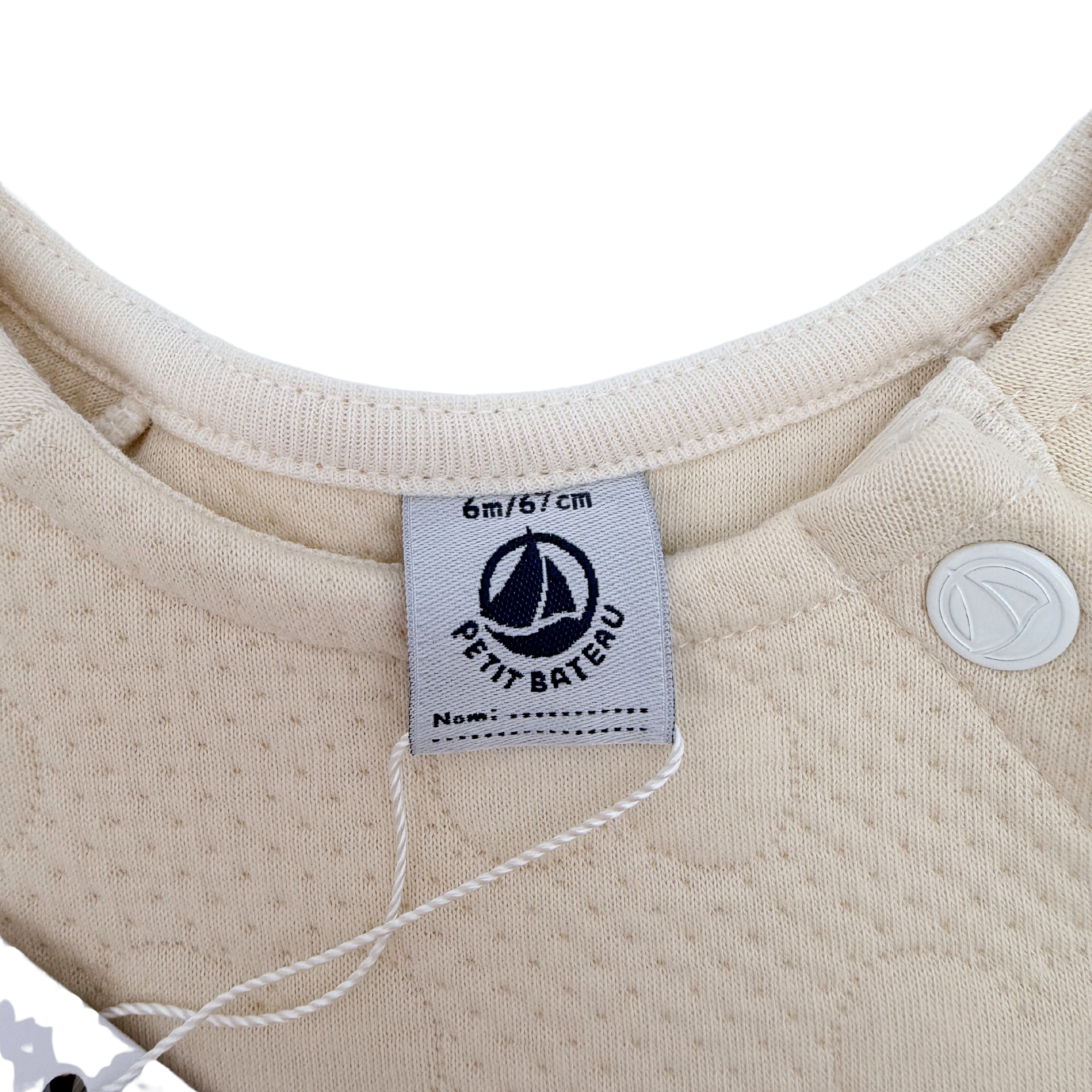 Robe bébé beige à cœurs relief — 6 mois
