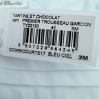 Barboteuse rayée bleu ciel — 3 mois
