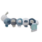 Peluche hochet chenille bleue