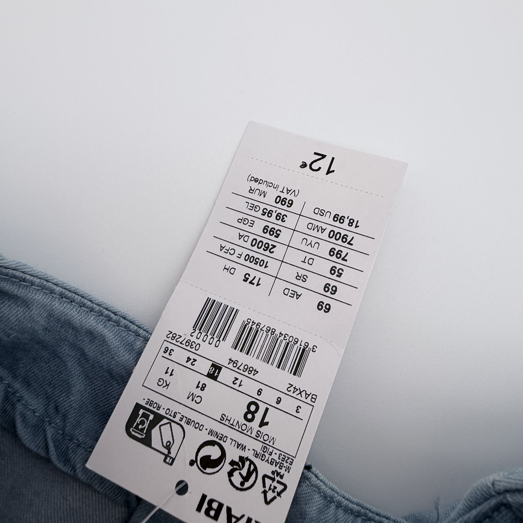 Robe en jean à volants avec bloomer — 18 mois