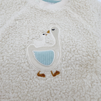 Ensemble bébé sweat écru effet moumoute et pantalon bleu - 3 mois
