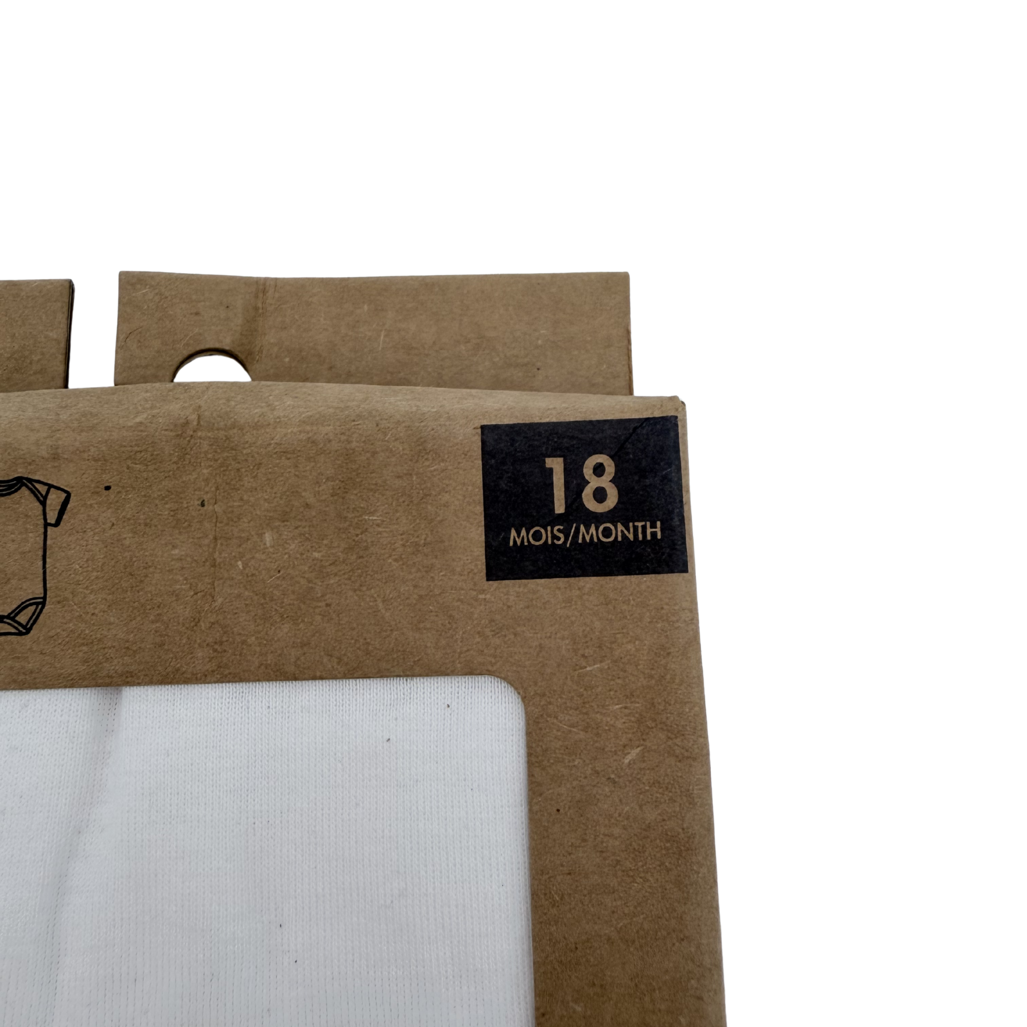 Lot de 3 bodies manches courtes blancs — 18 mois