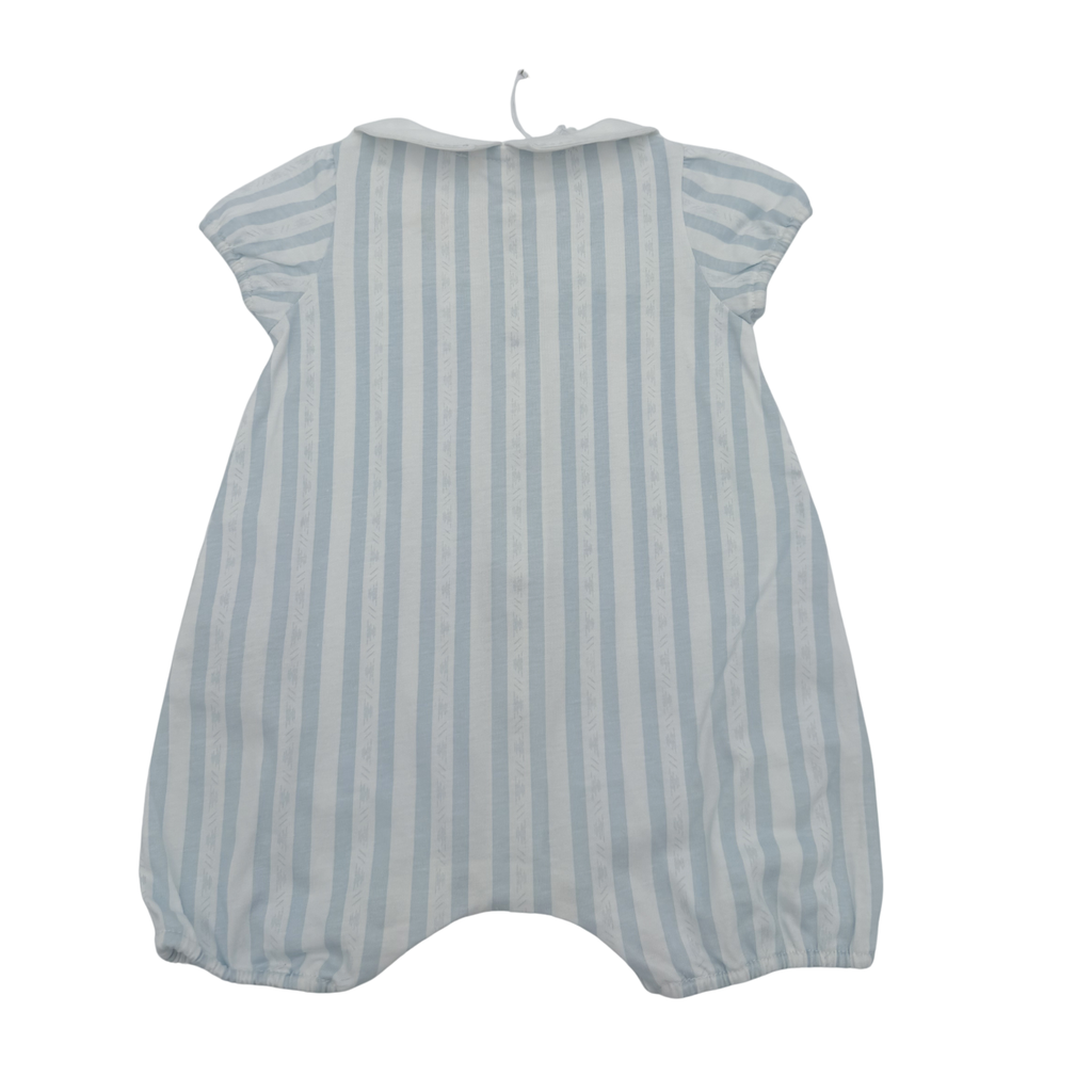 Barboteuse rayée bleu ciel — 3 mois