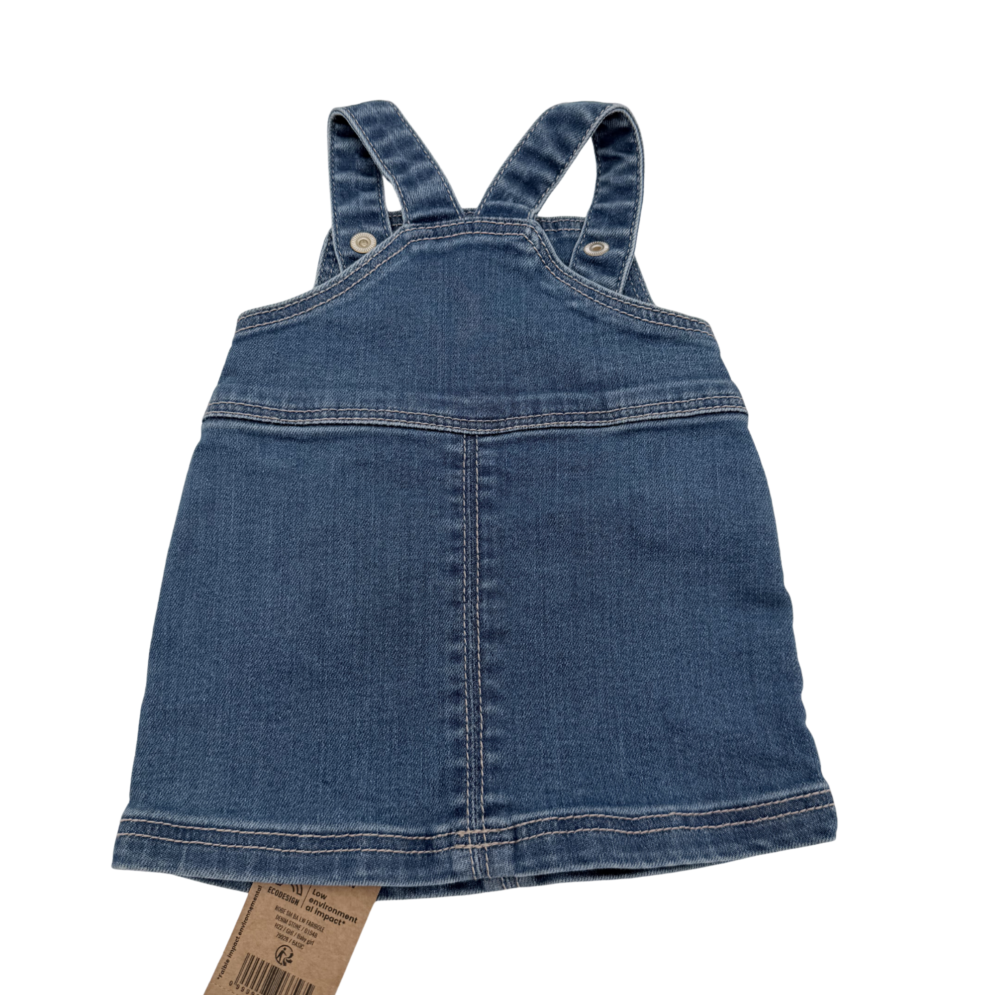 Robe salopette en denim avec cœur&nbsp; — 1 mois