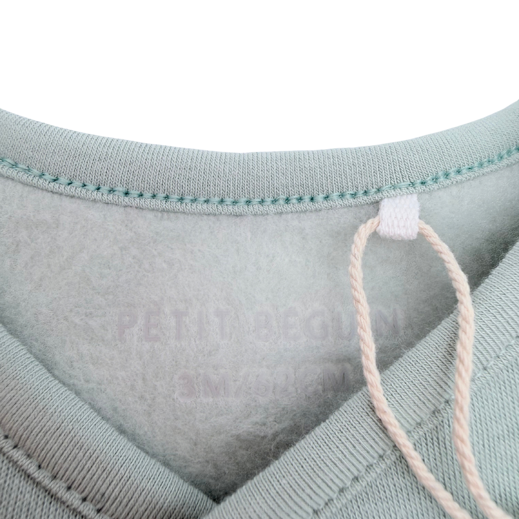 Pyjama bébé 2 pièces vert sauge et écru motif animaux - 3 mois