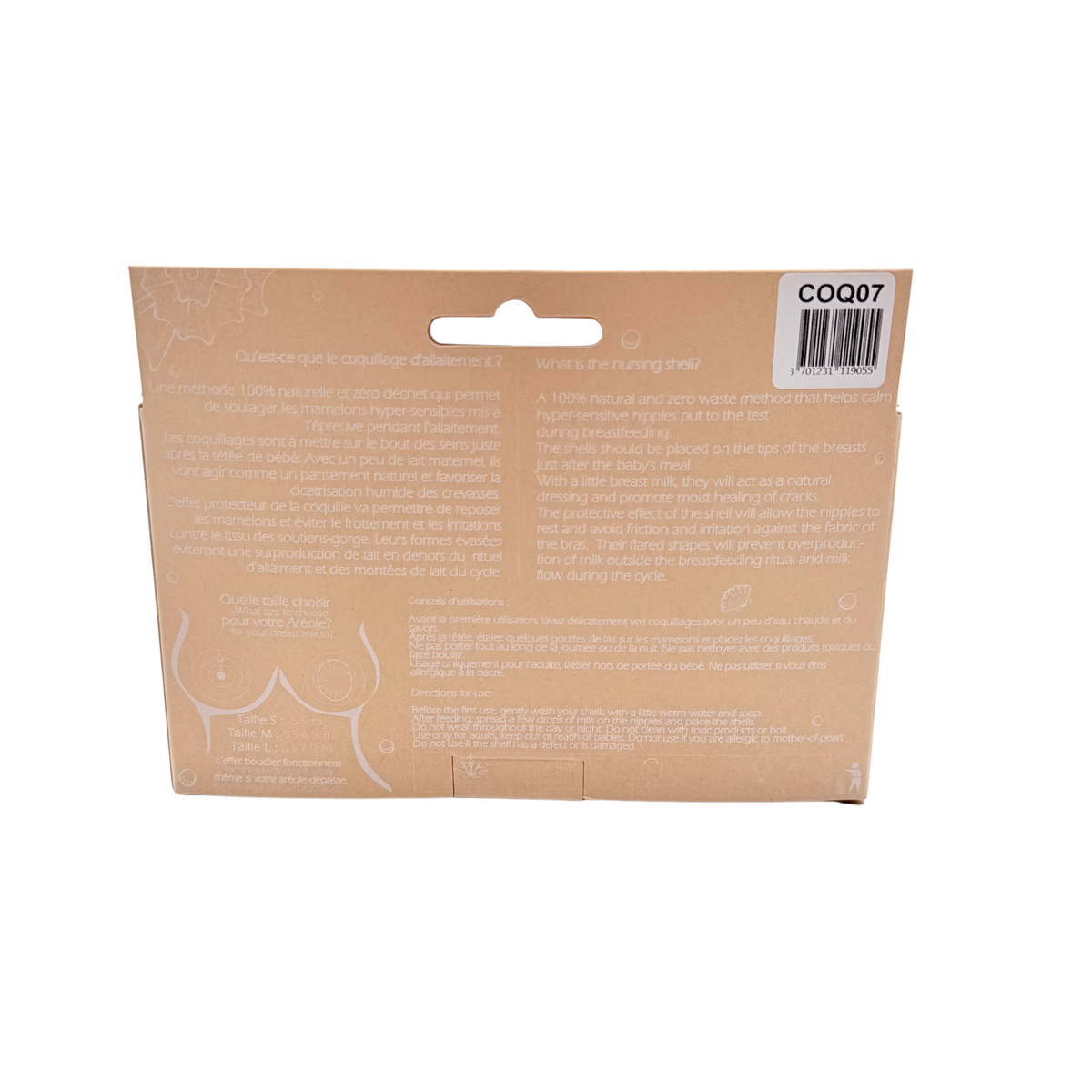 Coquillages d’allaitement naturels – Taille L