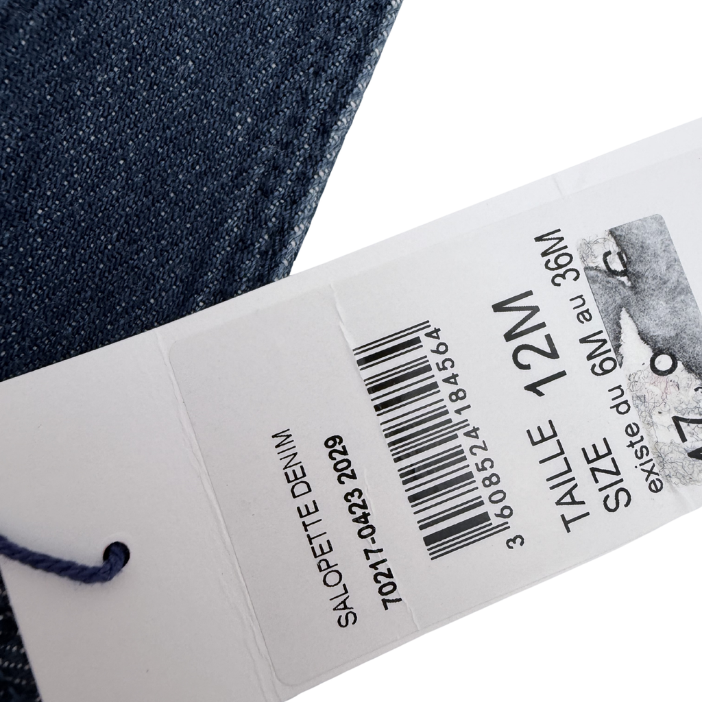 Salopette en jean bleu — 12 mois