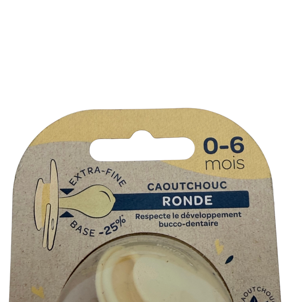 Lot de 2 sucettes caoutchouc ronde — 0-6 mois