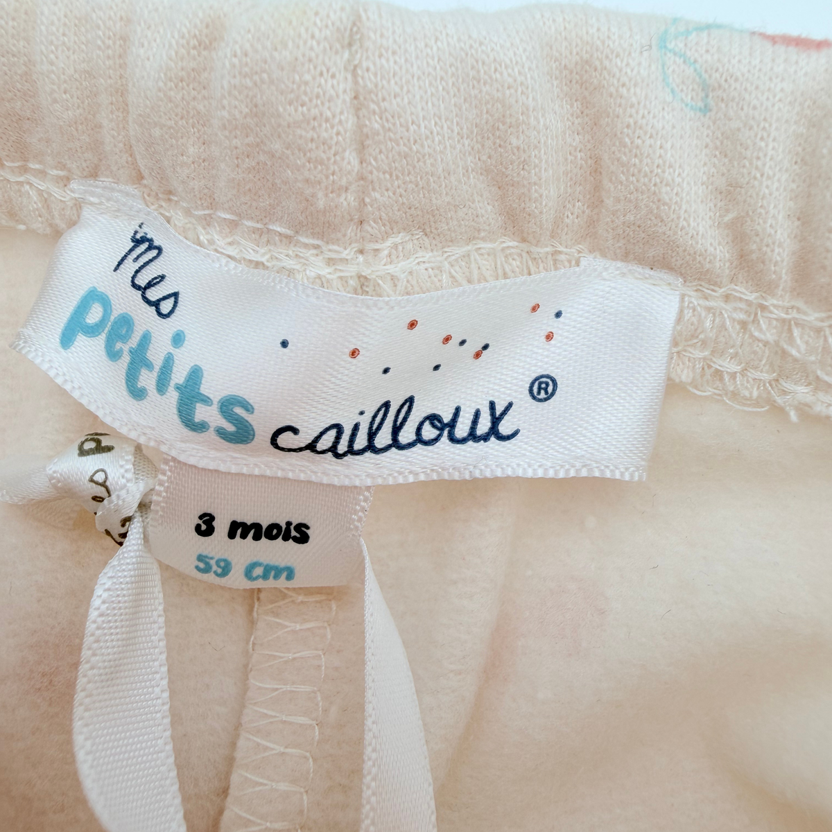 Ensemble molleton bébé écru imprimé cerises - 3 mois