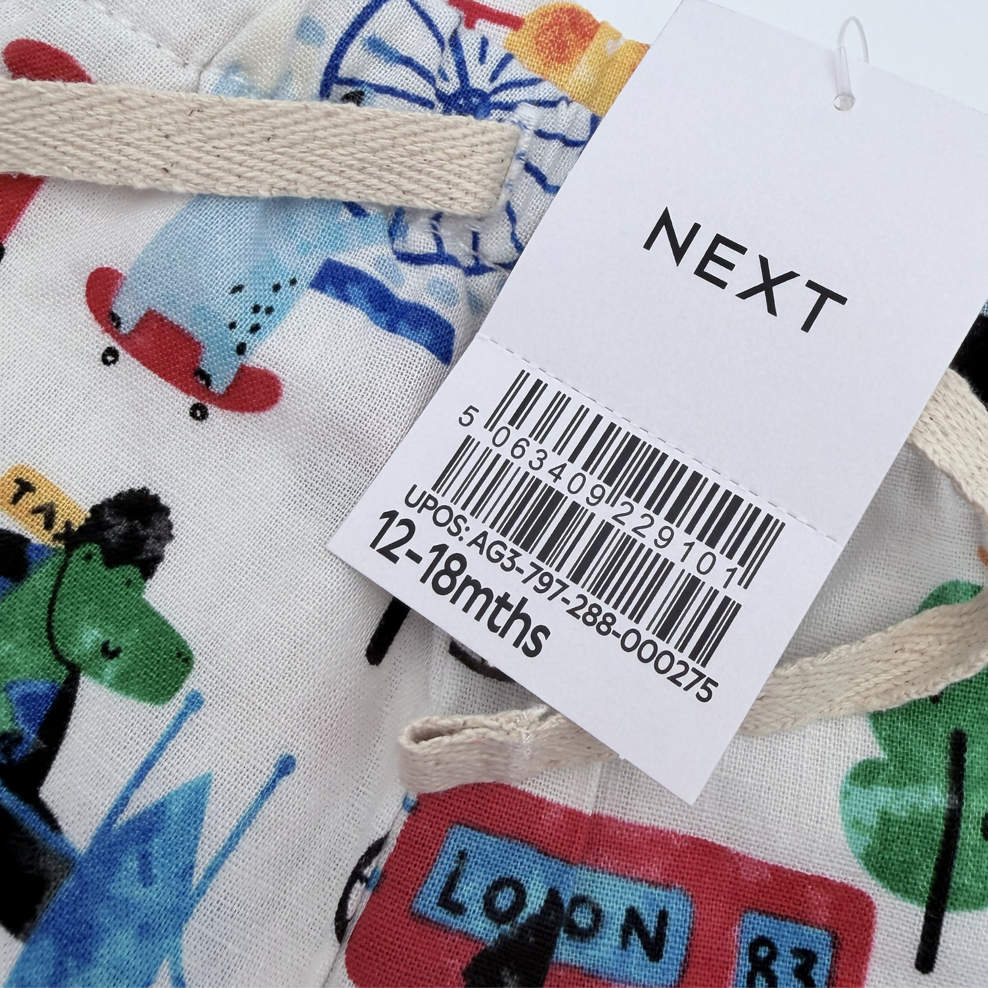 Short blanc imprimé Londres — 12-18 mois
