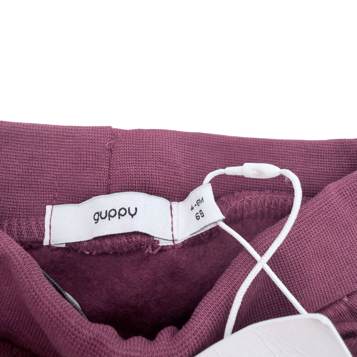 Pantalon bordeaux à petits cœurs dorés - 4-6 mois