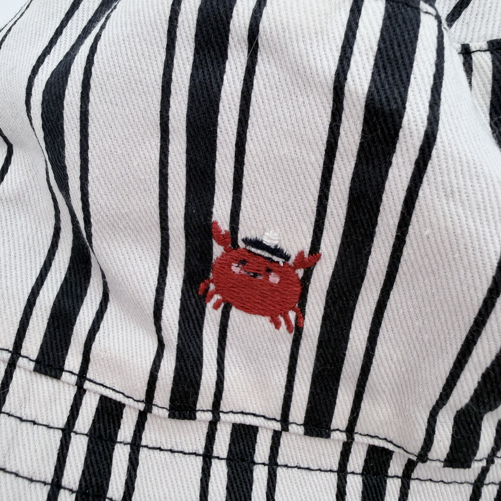 Bob reversible rayé crabe — 12-18 mois