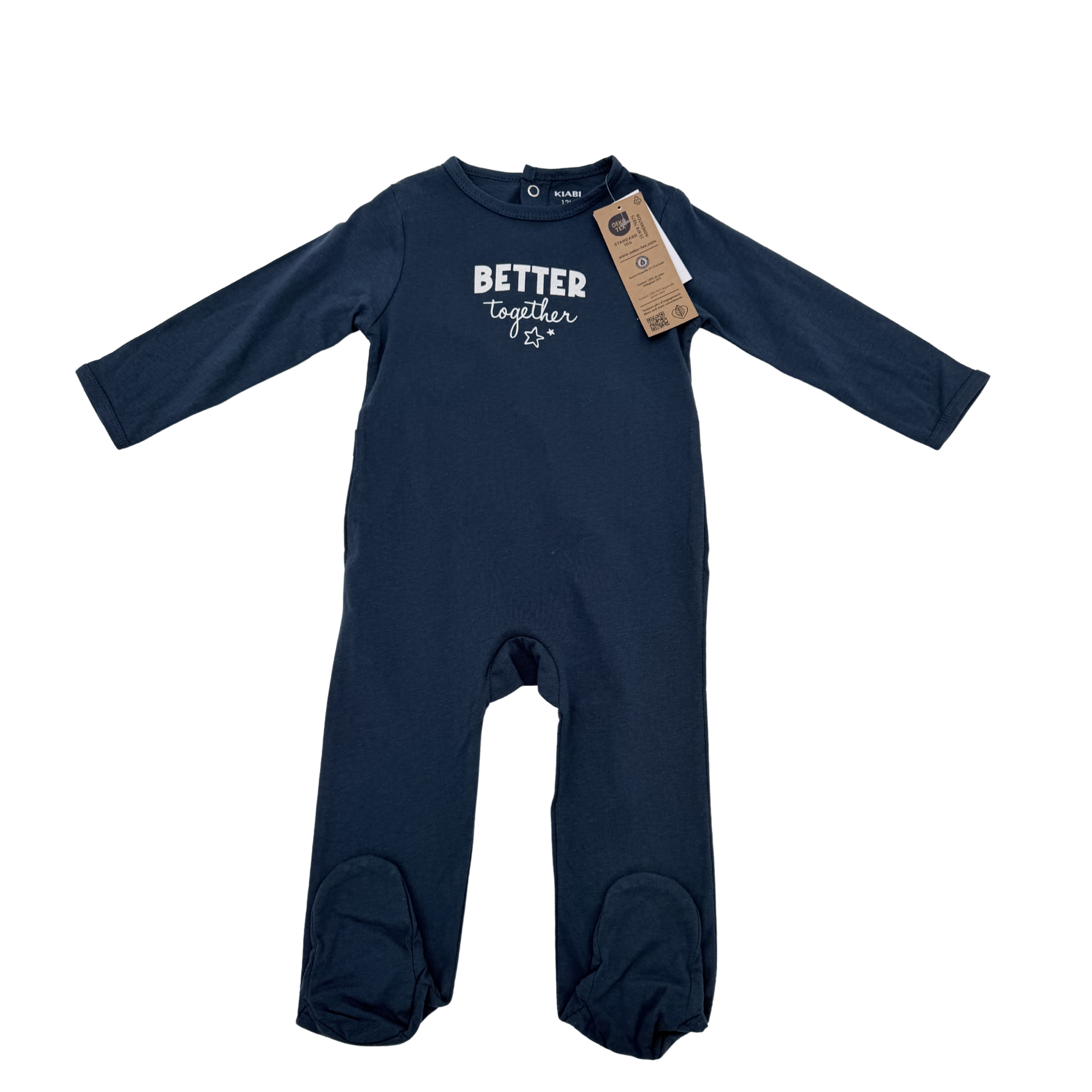 Pyjama bleu marine “Better together” — 12 mois
