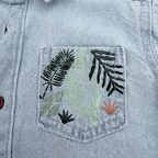 Chemise bébé en jean clair — 6 mois