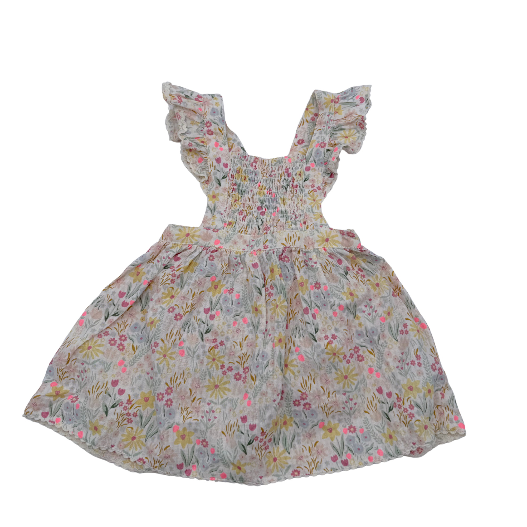 Robe bébé fleurie avec bloomer assorti - 12 mois