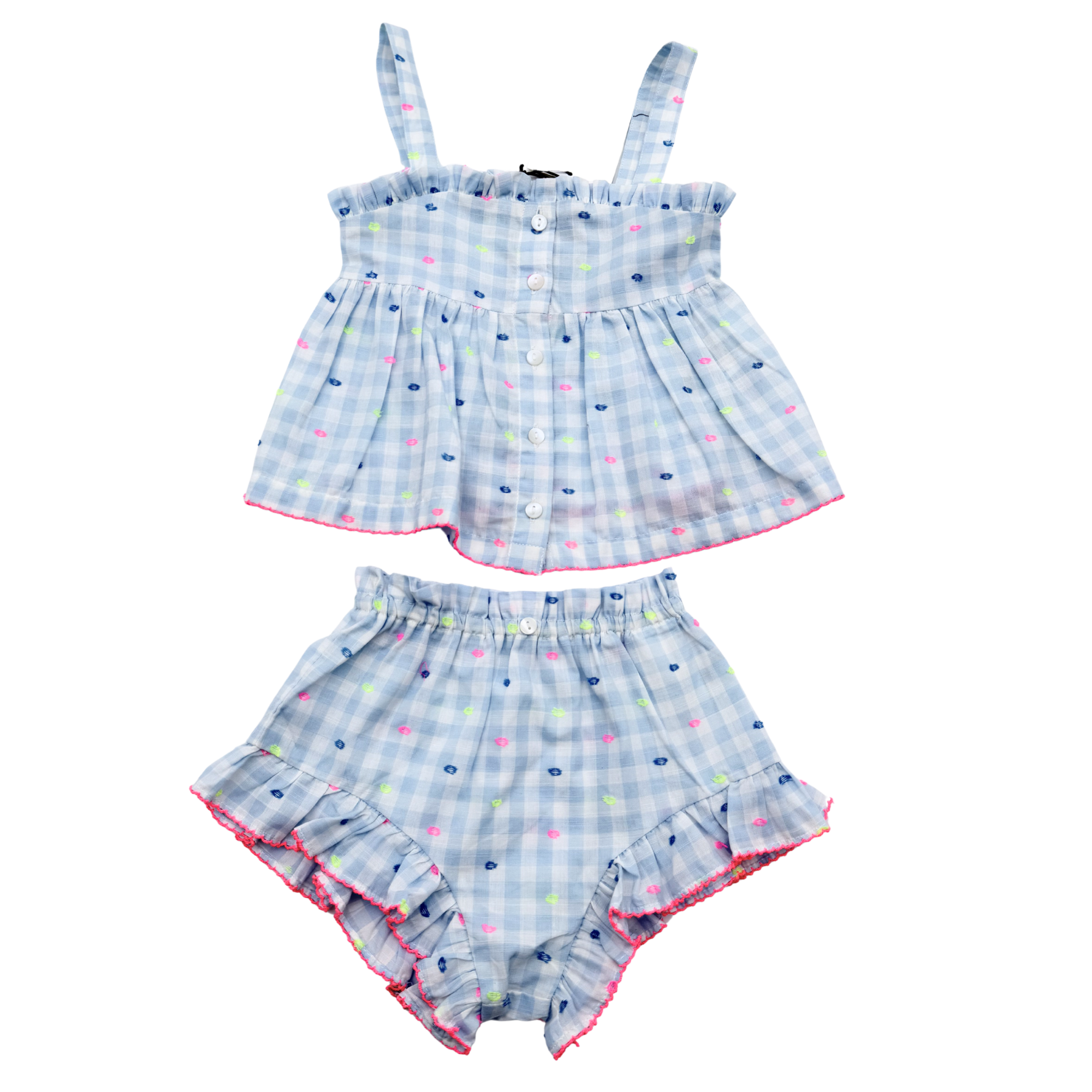 Ensemble blouse et bloomer à carreaux – 18 mois