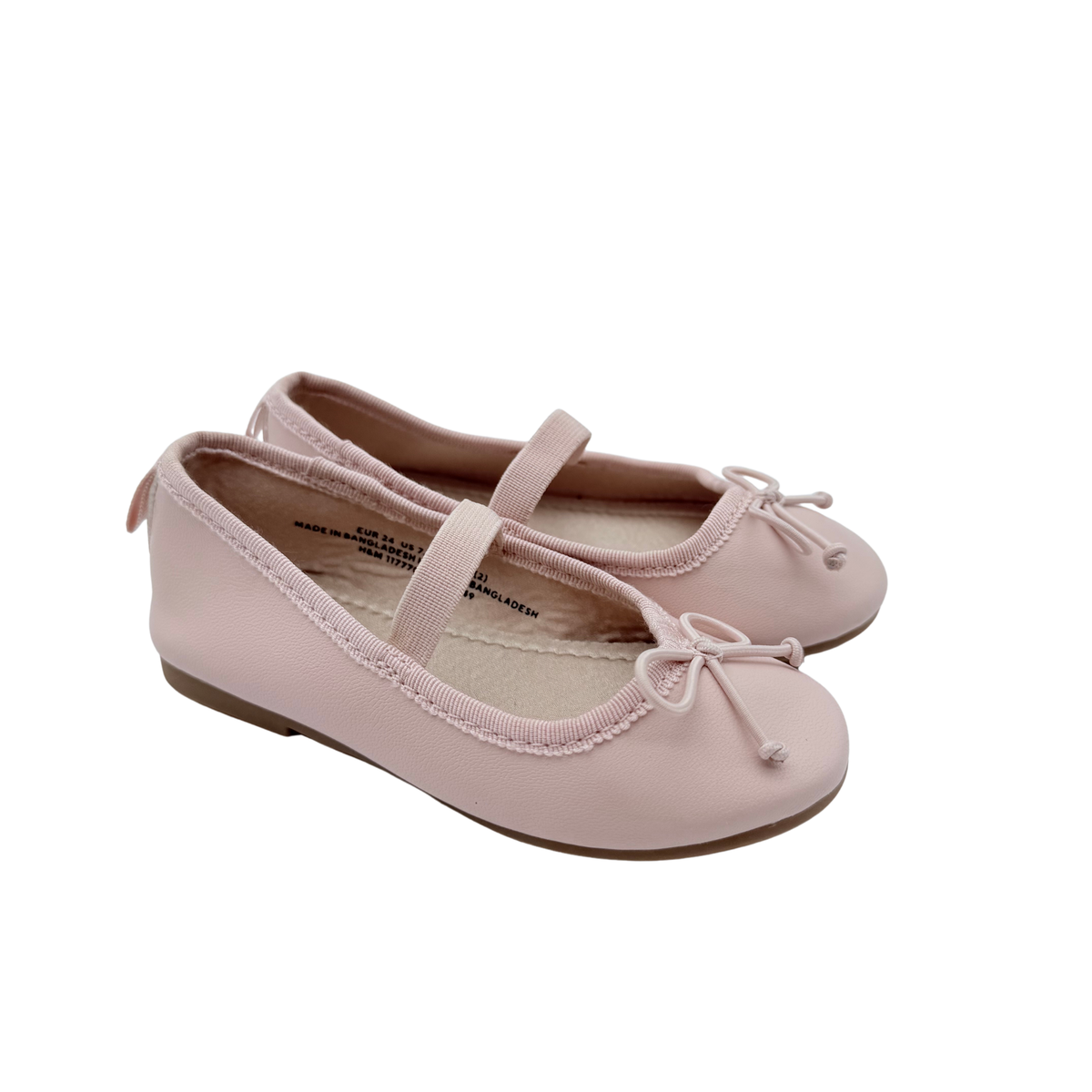 Ballerines fille rose poudré à nœud – 24