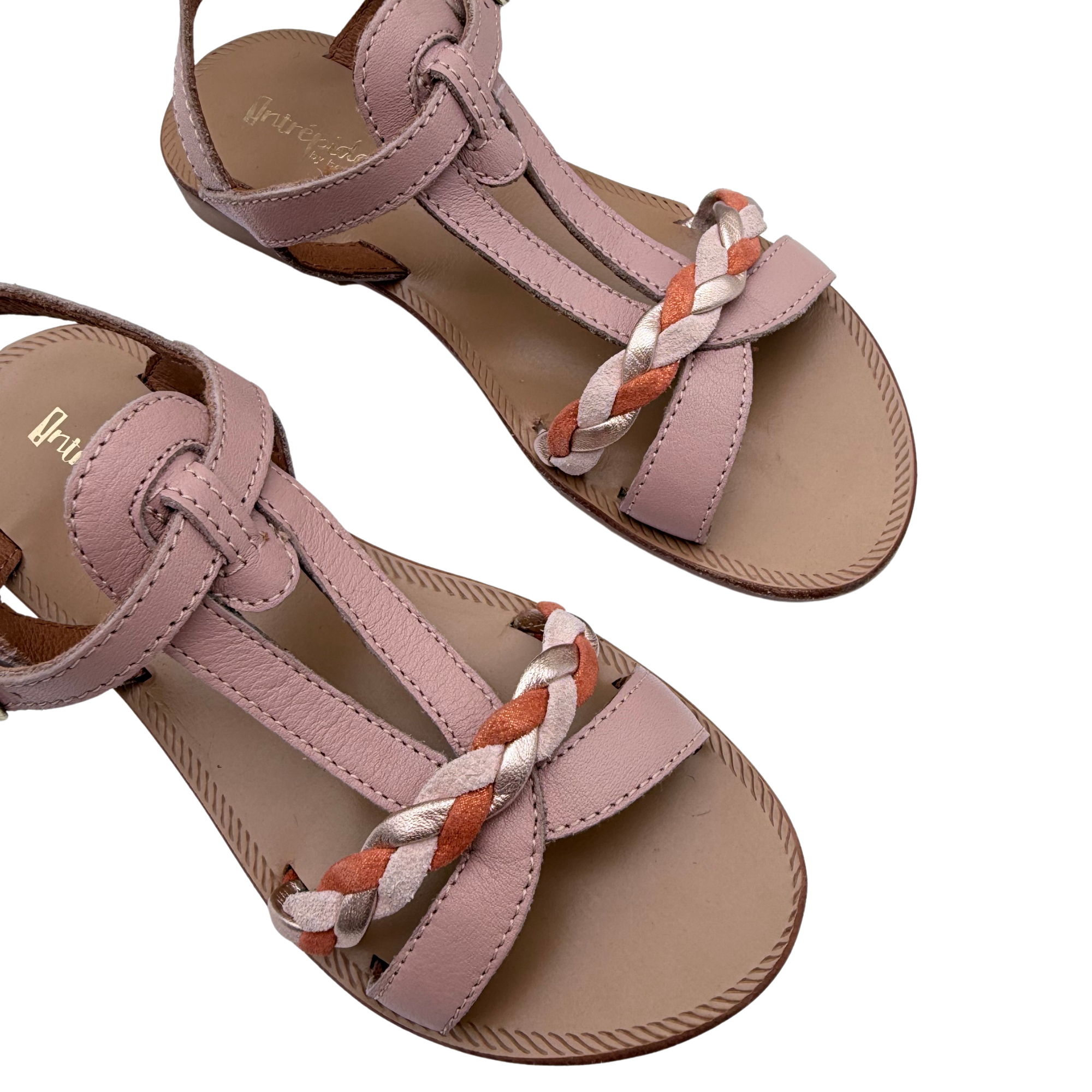 Sandales tressées rose poudré — 31