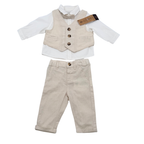 Ensemble de cérémonie 4 pièces beige - 3 mois